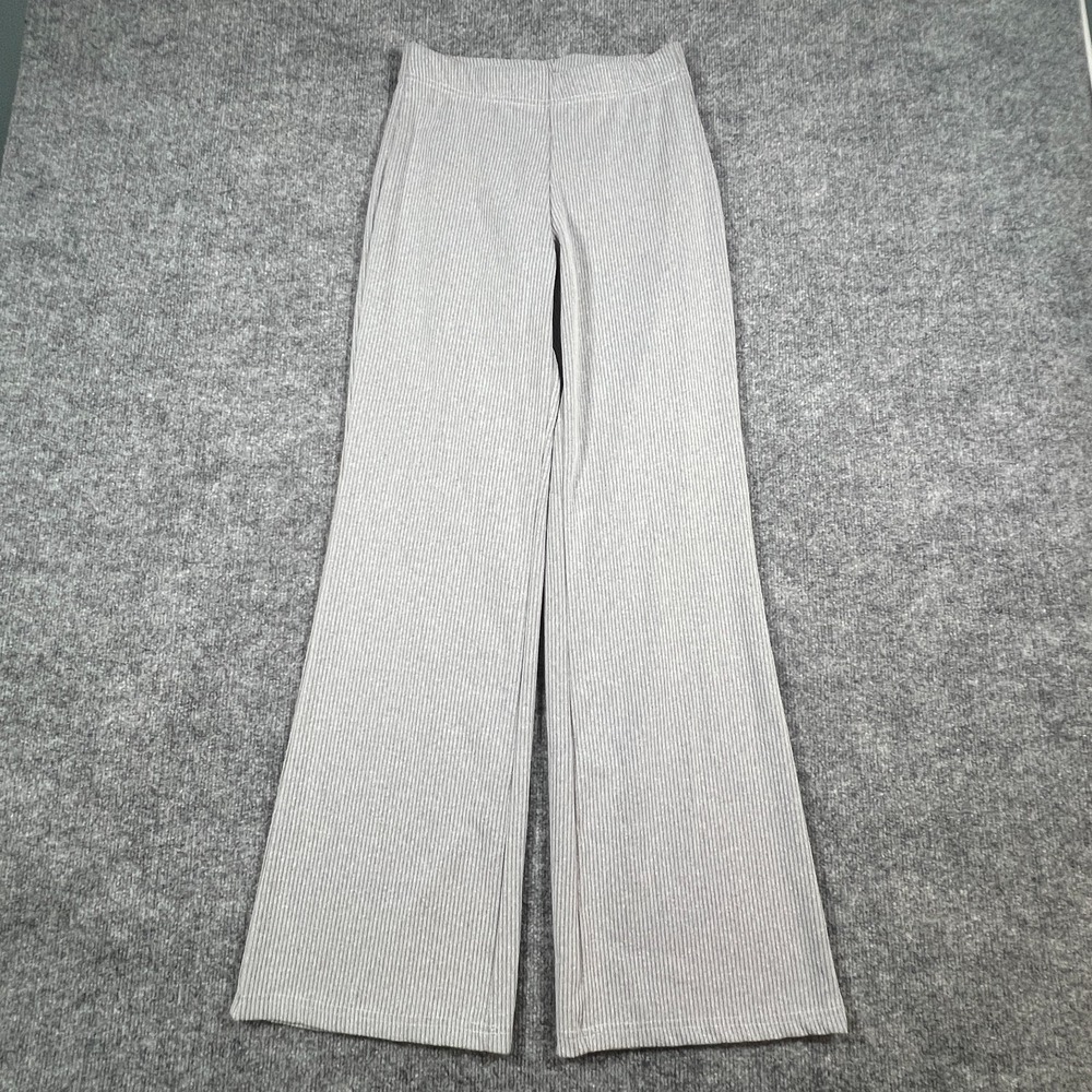Love Poem By Black Wide Leg Pant Women Medium Heathered Gray Ribbed Knit Pull On